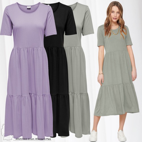 Jdy damen midi rüschen kleid - midi,