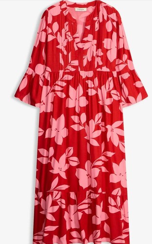 Damen maxi kleid rot pink - maxi,