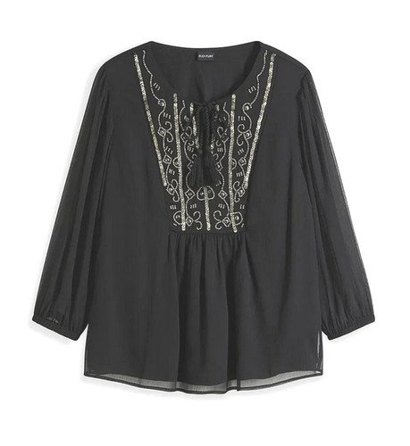 Damen tunika schwarz mit - damen,