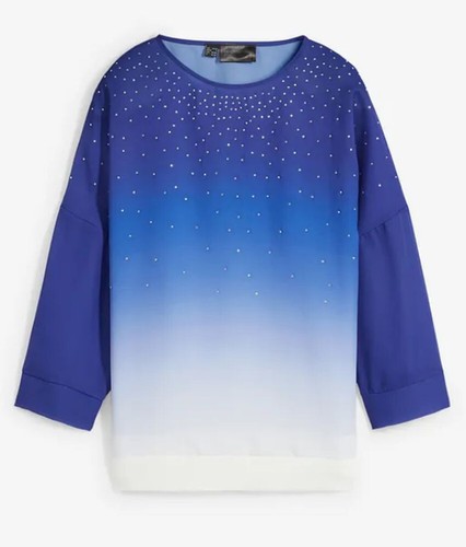 Damen tunika blau weiß - blau,