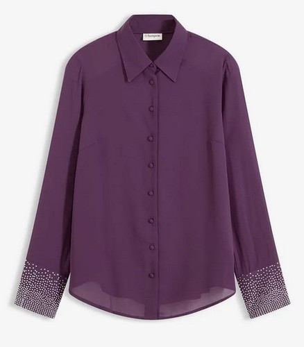 Damen bluse lila mit - damen,