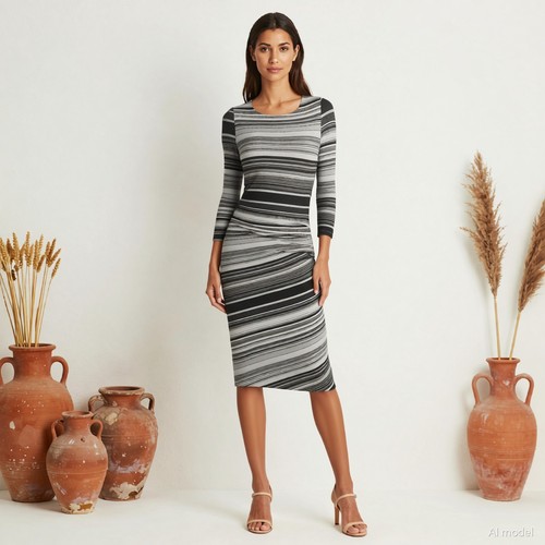 Maritim midi kleid mehrfarbig - maritim,