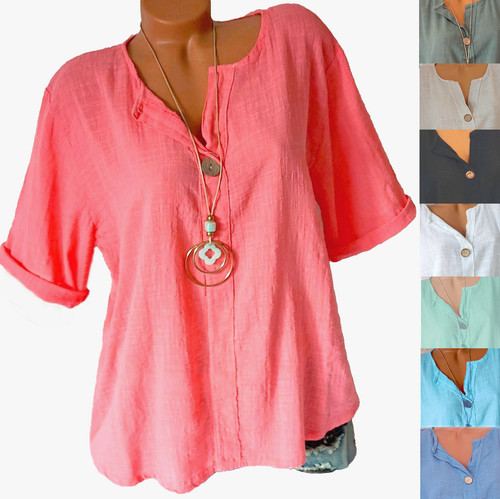 Tunika bluse leinen optik - tunika,